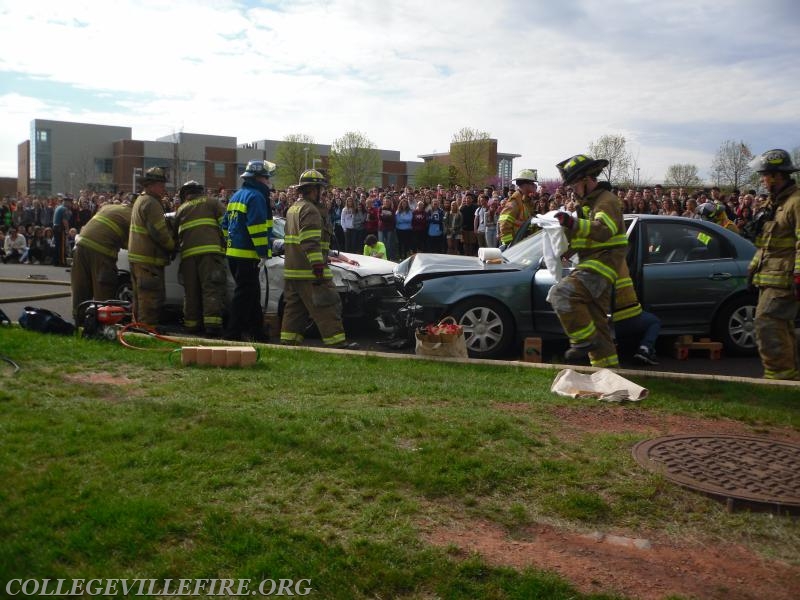Emergency Personnel work at the accident scene.