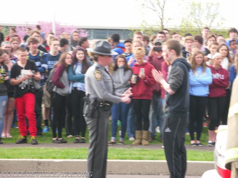 Shattered Dreams, PSP preforming Field sobriety tests for mock up Drunk Driving Awareness Program.