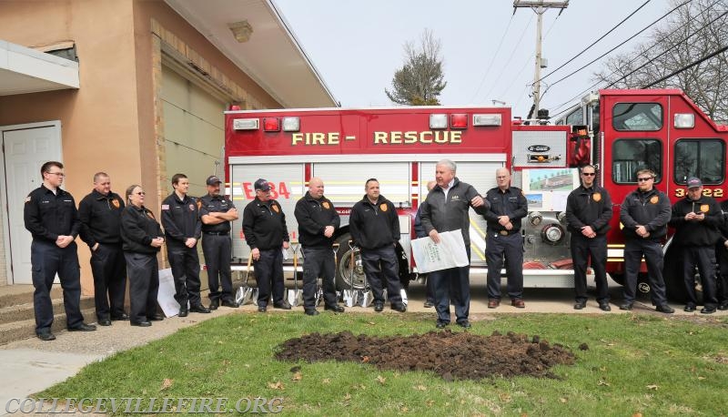 Senator John Rafferty presenting the Fire Company with a Check for $145.000.00